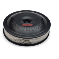 Proform Aluminium Air Cleaner Black 14" x 3" With Recessed Base Chevrolet Logo