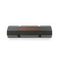 Proform Fabricated Aluminium Valve Covers Black SB Chev Logo & Bowtie No Holes