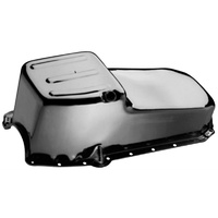 Proform Street Oil Pan Chrome SB Chev 1965-79 L.H Dipstick For 2-Piece Seal