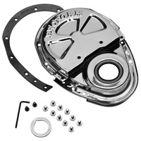 Proform Timing Chain Cover 2-Piece Chrome Suit Small Block Chev V8 PR66666