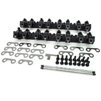 PRW Rocker Arm PQx Series Shaft Mount Full Roller Aluminum Black Anodized 1.8 Ratio GM LS Gen III Cathedral Port Kit