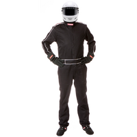 Pyrotect Sportsman Deluxe One Piece Black Racing Suit (Medium) SFI-5 Two Layer Nomex