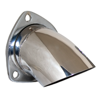 Quicktime Performance Round Polished S/S Adjustable Turn Down 2-1/2" 3-Bolt Flange