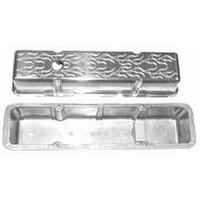 RPC Flamed Aluminium Valve Covers Tall Profile (Polished) For S/B Chev RPCR6130X