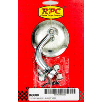 RPC Chrome Steel Peep Mirror with Short Arm 3" Dia Fits both Driver & Passenger Side RPCR6608