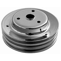 RPC Chrome Steel Crankshaft Pulley Triple Groove 7.80" 1969-85 SB Chev 283-350 V8 Long Water Pump RPCR9608