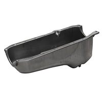 RTS Oil Pan Sump Steel Raw Finish Standard SB For Chev 2-Piece Rear main Passanger Side Dipstick