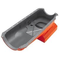RTS Oil Pan Sump Steel Orange Finish Super Pan Drag Race 6.5lt SB For Chevrolet Passanger Dipstick