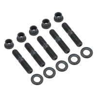 RTS Pinion Support Stud Kit For Ford 8 & 9 In. 3/8-16 x 3/8-24 With Hardened Washers 12pt Flanged Nuts Set of 5 Kit