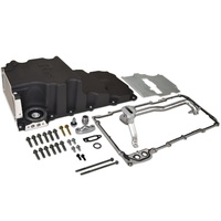 RTS Oil Pan LS Engine Swap Cast Aluminium Black 6 lt Capacity 3.60 in. Stroke Clearance For Chevrolet LS