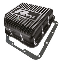 RTS Transmission Pan, Deep, Aluminium, GM TH350, Finned Black Powdercoat, Kit