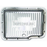 RTS Transmission Pan, Stock, Steel Ribbed, Chrome, GM Chev Holden Powerglide, Each