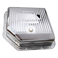RTS Transmission Pan, Extra Capacity, Steel Ribbed, Chrome, GM Chev Holden TH350, Each