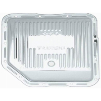 RTS Transmission Pan, Stock Depth, Steel Ribbed, Chrome, GM Chev Holden, TH350, Each