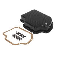 RTS Transmission Pan Deep Steel Finned Black powdercoat Finned GM TH400