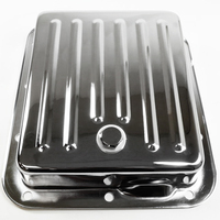RTS Transmission Pan Stock Steel Finned Chrome Finned For Ford C4 C10