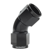 Raceworks Fitting Female To Female Swivel AN-8 45 Deg RWF-132-08BK