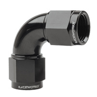 Raceworks Fitting Female To Female Swivel AN-6 90 Deg RWF-133-06BK