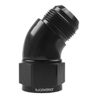 Raceworks Fitting Female To Male Swivel Elbow AN-12 45 Deg RWF-142-12BK