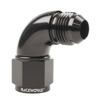 Raceworks Fitting Female To Male Swivel Elbow AN-4 90 Deg RWF-143-04BK