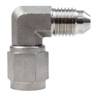 Raceworks Fitting Female To Male Swivel Elbow AN-4 90 Deg Stainless Steel RWF-143-04SS