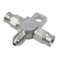 AN-3 2X Teflon Hose Ends With 1X Male An Tee With Bracket Stainless Steel RWF-261-03-03SS