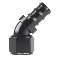 Raceworks Push Lok Hose Fitting AN-12 45 Deg RWF-402-12BK