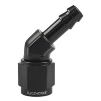 Raceworks Fitting Female AN-6 To 5/16'' Barb 45 Deg RWF-412-06-05BK