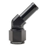 Raceworks Fitting Female AN-8 To 1/2'' Barb 45 Deg RWF-412-08BK