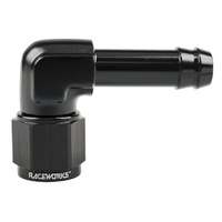 Raceworks Fitting Female AN-8 To 1/2'' Barb 90 Deg RWF-413-08BK