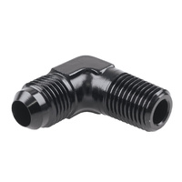 Raceworks Fitting AN-4 Male Flare To NPT 1/8'' 90 Deg RWF-822-04BK