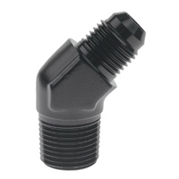 Raceworks Fitting AN-4 Male Flare To NPT 1/4'' 45 Deg RWF-823-04-04BK