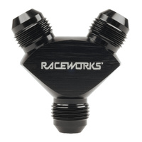 Raceworks Fitting Y Block Male Flare An Thread 3 X AN-8 RWF-930-08-08BK