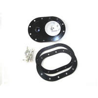 Saldana Racing Flush Cap & Plate Assembly 12 Hole Top Plate With Roll Over Valve, Bolts, Washers, Gasket, & Back Up Ring