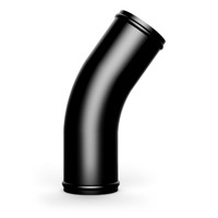 SAAS Aluminium Intercooler Pipe 76mm ID x 45 Deg Black Anodised SAP7645B