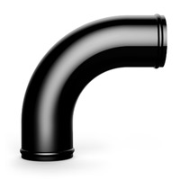 SAAS Aluminium Intercooler Pipe 76mm ID x 90 Deg Black Anodised SAP7690B