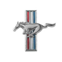 Scott Drake Classic Emblem Driver Side Fender Chrome/Red/White/Blue Running Pony Logo for Ford Each