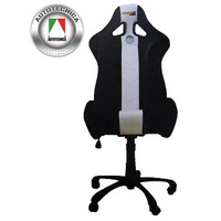 BLACK WITH WHITE STRIPE SPORTS SEAT WITH SEAT SLIDER