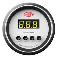 SAAS Turbo Timer Digital Auto 52mm White Muscle Series SG-DTT52W