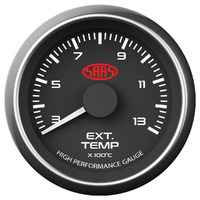 SAAS Exhaust Temp Gauge 300°-1300° 52mm Black Muscle Series SG-EXT52B