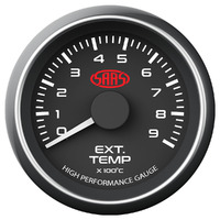 SAAS Exhaust Temp Gauge 0°-900° 52mm Black Muscle Series SG-EXT52B1