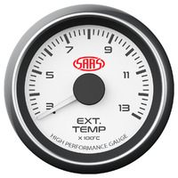 SAAS Exhaust Temp Gauge 300°-1300° 52mm White Muscle Series SG-EXT52W