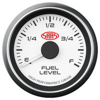 SAAS Fuel Level Gauge 52mm White Muscle Series SG-FL52W