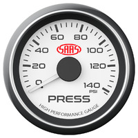 SAAS Oil Press Gauge 0-140psi 52mm White Muscle Series SG-OP52W