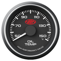 SAAS Oil Temp Gauge 50°-150° 52mm Black Muscle Series SG-OT52B