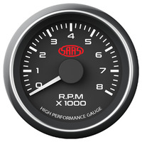 SAAS Tachometer 0-8K 52mm Black Muscle Series SG-TAC52B