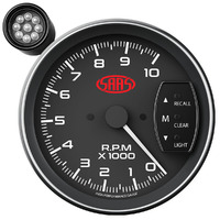 SAAS Tachometer 0-10K Shiftlite 5" Black Muscle Series SG-TAC5B