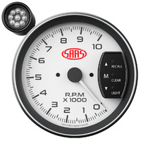 SAAS Tachometer 0-10K Shiftlite 5" White Muscle Series SG-TAC5W