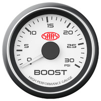 SAAS boost gauge 2" white 0-30psi for Toyota Landcruiser VDJ79R 1VD-FTV 4.5 