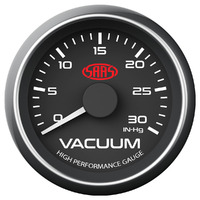 SAAS Vacuum Gauge 0-30inHg 52mm Black Muscle Series SG-VAC52B